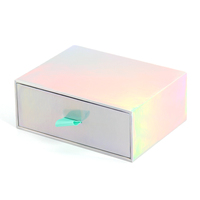 Boîte cadeau à rabat avec ruban irisé personnalisé au laser pour l'emballage de produits de beauté, de bijoux, d'électronique et la présentation de la marque