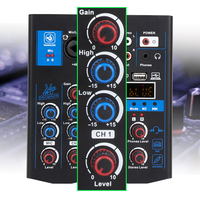 Console de mixage audio professionnelle mini 4 canaux, amplificateur, microphone sans fil, contrôleur DJ professionnel, console audio de studio