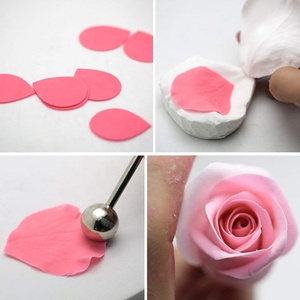 AK Fondente Rose Venature Stampi In Acciaio Inox Fondente Cutter Set per la Decorazione di Torte In Silicone Veiner Fiore Stampi - Product Image 6