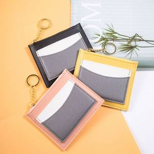 YY PU Leather Colorful Card <b>Holder</b> Small <b>Wallet</b> Gift Id Card Bag Elegant Stylish Card Storage Bag Fashion Portable Change Pouch - Product Image 1