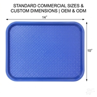 Plateau rectangulaire antidérapant 14'' x 10'' pour restauration rapide, plateau de service pour cafétéria, plateau organisateur, plateau de restaurant, plateau de table scolaire