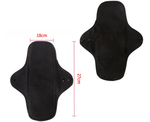 Serviettes hygiéniques réutilisables en coton noir tendance, imperméables, pour les règles et l'<span class=keywords><strong>incontinence</strong></span> féminine, lavables pour l'hygiène - Product Image 3