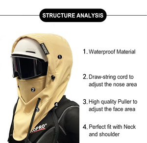 Herren Vollgesichts-Skimaske Fahrrad-Snowboard Winddichte Backcountry-Kapuze Wasserdichte Helmabdeckung Halstuch Wärmer Dehnbar <span class=keywords><strong>PROPRO</strong></span> - Product Image 3