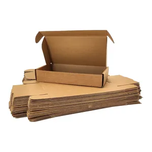 โลโก้ที่กำหนดเองกล่องกระดาษคราฟท์สีน้ำตาลรีไซเคิลกล่องบรรจุภัณฑ์ลูกฟูกจัดส่งกล่องจดหมาย