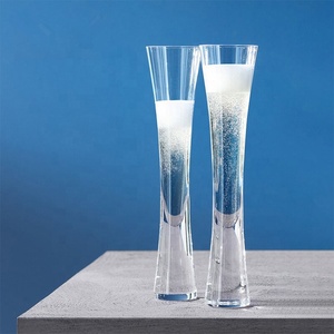 2Pcs Handcraft Clear &amp; <strong>Pink</strong> Colored Tulip <strong>Champagne</strong> Glasses Glitter <strong>Flutes</strong> For Bar Party Gift Wedding - Product Image 6