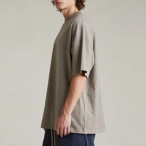 T-shirts personnalisés surdimensionnés, streetwear, à épaules tombantes, t-shirts unis de haute qualité en coton, col rond, t-shirt uni - Product Image 2