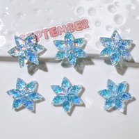 Breloques en résine flocon de neige, motif dessin animé glacé transparent, pour décoration DIY de coque de téléphone et de pince à cheveux