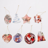 Pendentif coeur de Noël Sublimation vierge bricolage ornements de Noël en céramique personnalisés