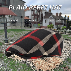 Thin Breathable Beach Sports Beret <b>Hat</b> <b>Men</b> Women Plaid Casual Flat Newsboys Cap <b>Summer</b> Spring Cabbie Driving Ivy Gatsby - Product Image 2