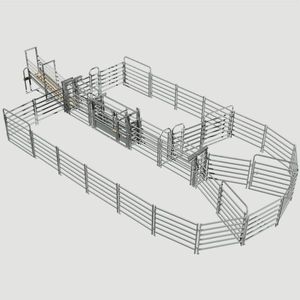 Panneau de bétail en tube rond en acier trempé à chaud 6 pieds de haut treillis et portes Service de modélisation 3D en bois traité thermiquement - Product Image 1