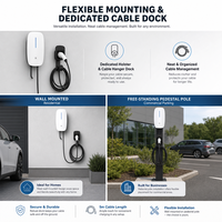 Chargeur mural pour véhicule électrique 7 kW 32 A, borne de recharge murale intelligente pour maison connectée, mode 3, type 2, avec câble, application, RFID, WiFi, IP55, CE