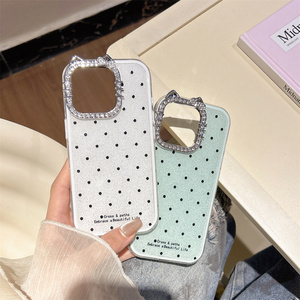 Custodia Protettiva Lucida con Glitter e Strass a Orecchie di Gatto per <span class=keywords><strong>iPhone</strong></span> 17 <span class=keywords><strong>Pro</strong></span> <span class=keywords><strong>Max</strong></span> 16 15 <span class=keywords><strong>14</strong></span> 13, Colore Caramella - Product Image 3