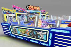 Circuit de course pour enfants à 6 joueurs avec volants et système de chronométrage pour aire de jeux intérieure - Product Image 4