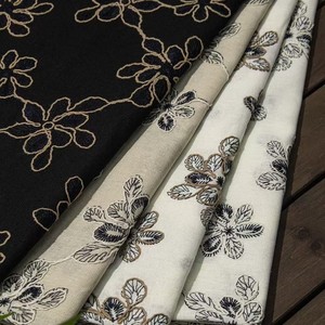 Tissu en dentelle jacquard classique en <span class=keywords><strong>lin</strong></span> et coton brodé de fleurs, poids moyen, <span class=keywords><strong>pour</strong></span> vêtements et robes unisexes - Product Image 1