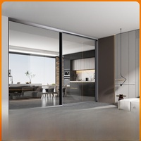 Porte coulissante en alliage d'aluminium pour salle de conférence, système de porte coulissante moderne pour intérieur.