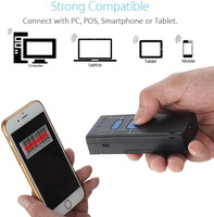 Escáner de Código de Barras Inalámbrico Portátil 1D 2D, Mini Escáner Bluetooth para iOS y Android, Ideal para Inventario y Logística