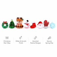 Nouveauté : Lot de pinces à cheveux personnalisées en PVC pour Noël, accessoires capillaires pour femmes, vente en gros