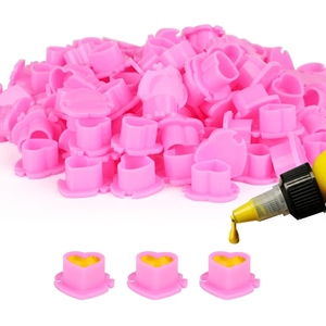Disposable Heart Shaped Base Plastic Tattoo Ink Cups Microblading PMU Pigment <b>Holder</b> Cups - Product Image 1