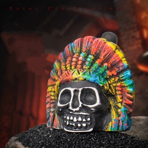 Sifflet de la mort aztèque, figurine squelette d'Halloween, objet décoratif terrifiant, jouet anti-stress - Product Image 2
