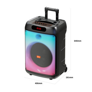 Singe zqs15125 Powered <span class=keywords><strong>Led</strong></span> <span class=keywords><strong>RGB</strong></span> ánh sáng di động Đảng lớn không dây xe đẩy BT màu xanh răng trolly Loa - Product Image 6