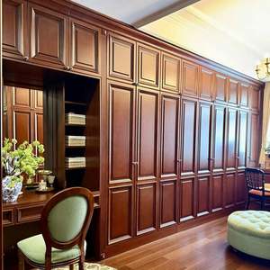 Armoire de chambre principale de la série haut de gamme American Shaker, bois brut mélangé à de l'huile et de la peinture cuite - Product Image 1