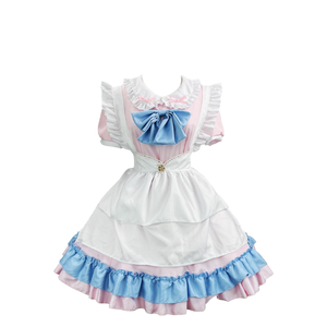 <span class=keywords><strong>Costume</strong></span> da donna carino gatto Lolita taglie forti 5XL Set completo con finiture in pizzo blu rosa grembiule e Set Cosplay di zampe di gatto - Product Image 4