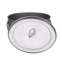 2.1L Titanium Pot Camping En Plein Air Pique-Nique Tasse D'eau Camping Vaisselle Ustensiles De Cuisine w/Couvercle Accessoires