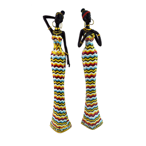 Commercio all'ingrosso OEM Figurine Donna Africana Della Signora Figura Custom Design In Resina Nera Della Signora Figurine Per La Decorazione Domestica - Product Image 1