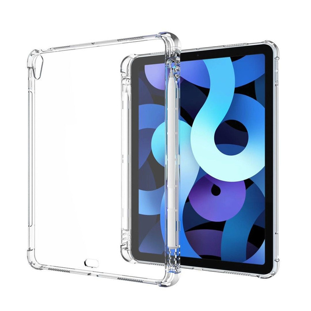 Factory Wholesale Transparent TPU Case With Built-in Pencil Holder Clear Cover for iPad 2021 12.9Air410.910.2 Pro11 Pro12.9