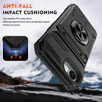Coque Arrière Magnétique Antichoc avec Anneau Support et Emplacement Carte pour iPhone 17e 16e 17 Air 16 15 14 13 Pro Max Plus