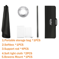 Godox Softbox 70*100cm Rectangulaire Softbox Double Tissu Doux avec Bowens pour Portrait Studio Blitz Speedlite Softbox