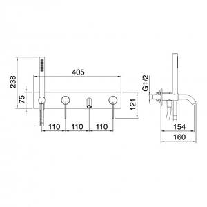Tremme 40mm a parete accessori da bagno Mixer - Product Image 2
