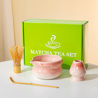Ensemble de fouets à matcha en bambou, 4 pièces, design Japandi, kit cadeau de thé durable
