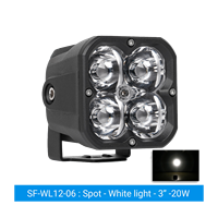 Fari LED da 20W per Fuoristrada, Cubo da 3 Pollici, Bianco Giallo Ambra, IP67, 9-36V DC 12V 24V, per Camion 4x4 ATV UTV, Fendinebbia e Faro di Guida