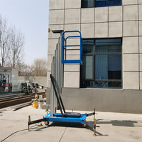 Livraison gratuite 10m électrique mât unique vertical en alliage d'aluminium ascenseur plate-forme pour personne fret petit matériel Cargo