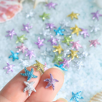 30 pièces/sac Nouvelles décorations d'ongles en résine en forme d'étoile de mer, accessoires pour ongles série Océan avec étoiles à rivets simulés