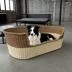 عش عشب ورقي طبيعي منسوج يدويًا بيت للحيوانات الأليفة سرير كلب للمواسم الأربعة لوح خدش للقطط بيت للكلاب - Product Image 1