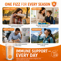 Comprimés effervescents à la vitamine C + vitamine D3 + zinc, triple défense immunitaire, saveur orange, OEM, étiquette privée, effervescent
