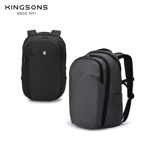 Kingsons Business <b>Backpack</b> Large Capacity Laptop Compartment Unisex Outdoor Commuter Bag Gray And <b>Black</b> - Product Image 1
