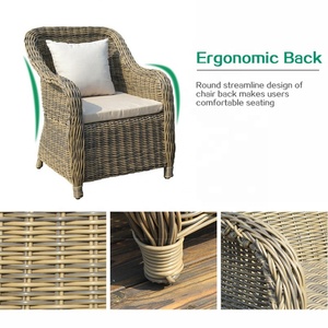 Table en rotin PE tissée à la main de style traditionnel moderne ensemble de chaises extérieur hôtel villa café <span class=keywords><strong>patio</strong></span> balcon meubles de jardin - Product Image 5