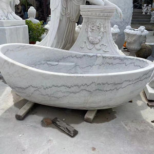 Personnalisé Sculpté À La Main Grande Guangxi Blanc Solide Pierre Marbre <span class=keywords><strong>Baignoire</strong></span> <span class=keywords><strong>200cm</strong></span> Longueur Statue Sculpture - Product Image 1