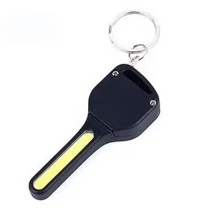Portable COB LED Keychain flashlight Torch Pocket mini Magnetic LED Key shaped torch lamp Backpack light