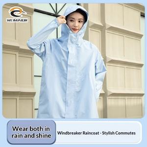 Impermeable de Fibra de Poliéster Resistente a la Lluvia para Mujer, Largo, Completo, Moderno, para Senderismo, Viajes, Adultos, Ligero - Product Image 4