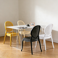 Chaises Windsor en plastique de luxe au design moderne de haute qualité, chaise de restaurant en plastique, mobilier de salle à manger commercial