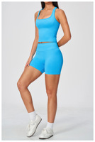 Ensemble de yoga sans couture en Spandex/Nylon, moulant, taille haute, effet push-up fessier, effet ventre plat, respirant