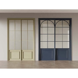 Porta Interna <span class=keywords><strong>in</strong></span> <span class=keywords><strong>Vetro</strong></span> e <span class=keywords><strong>Legno</strong></span> Massello, Stile Francese, Insonorizzata, per Ufficio, Camera da Letto, Villa - Product Image 6