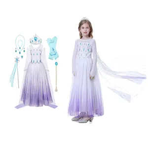 AmzBarley TV & Movie Kids Dress Up Girls Halloween Party Costume Children's Clothing Frock Elsa Anna Princess Dresses