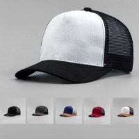 Casquette de camionneur GORAS en maille suédé 5 panneaux de haute qualité personnalisée en gros chapeau de fermeture Snapback blanc classique pour le sport à la mode