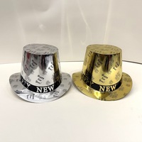 SOLPOP 2027 Chapeau magique en papier personnalisé imprimé or et argent pour Noël et le Nouvel An, idéal pour les décorations de fête