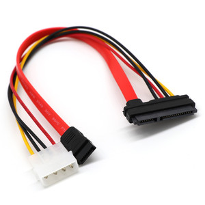 SATA 7 + 15 broches, 22 broches vers SATA 7 broches + 4 broches, câble combiné DE données et d'alimentation série ATA III pour disque dur DE 3.5 pouces - Product Image 1